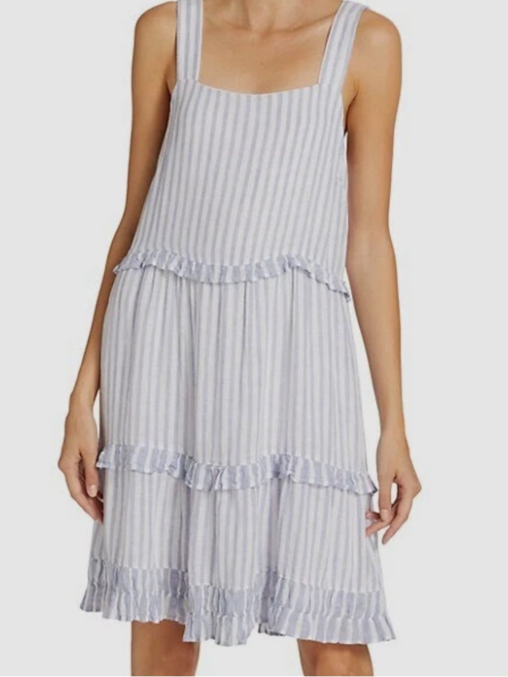 Rails Sandy mini dress blue iris striped linen blend Medium - Picture 2 of 13
